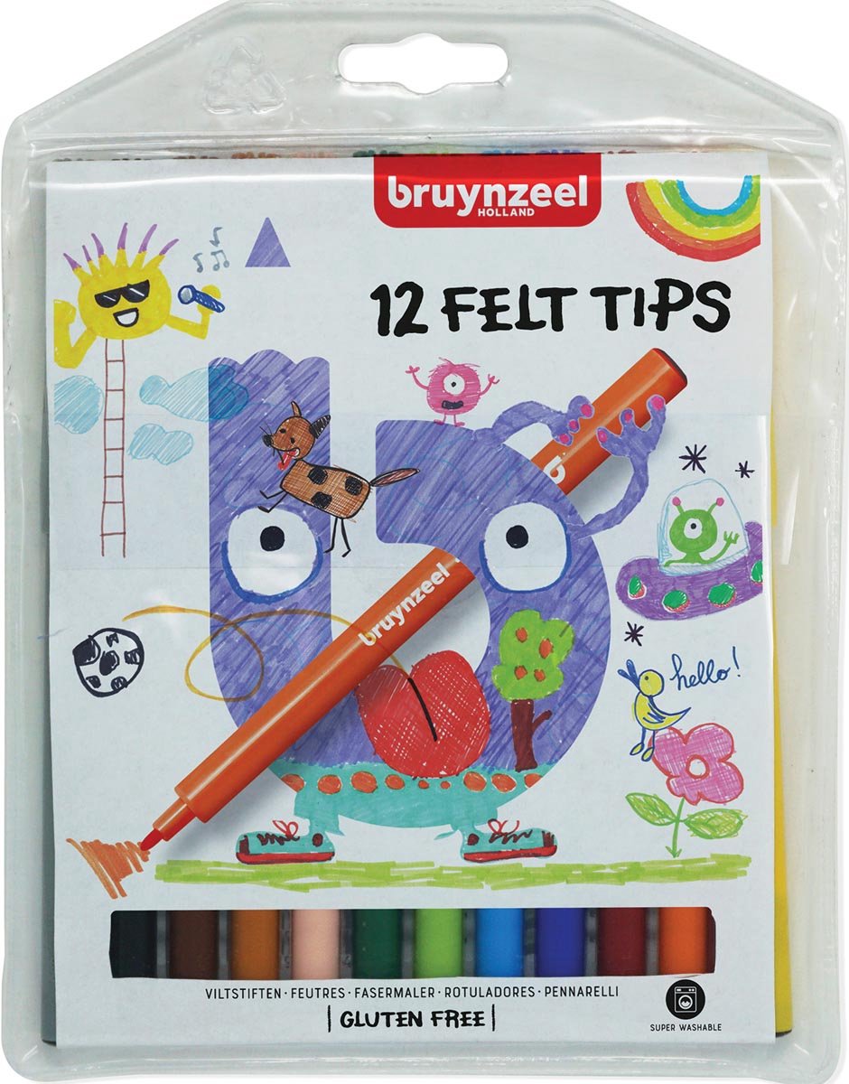 Viltstift Bruynzeel Kids etui  à 12 stuks assorti | 6 stuks